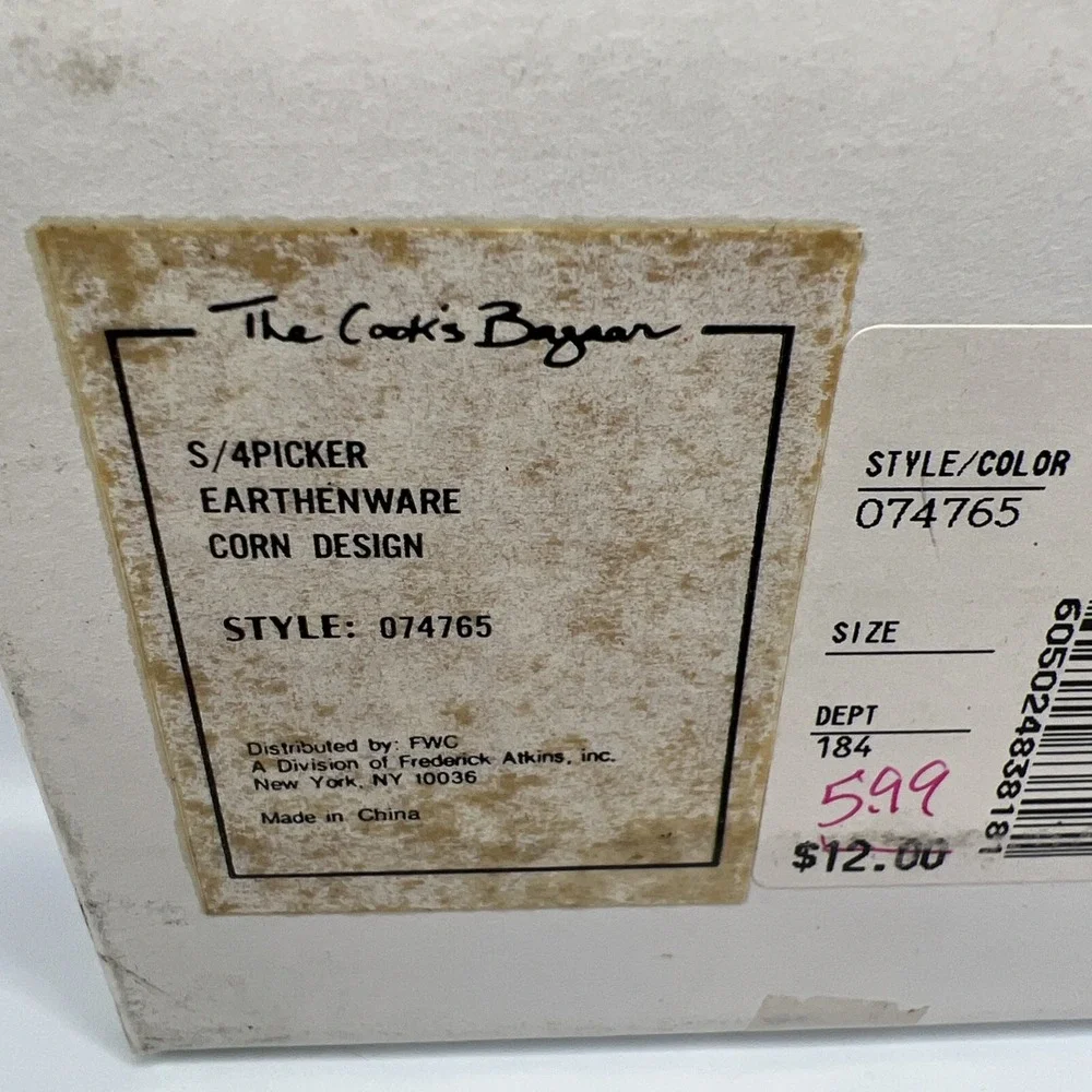 Vintage The Cooks Bazaar Earthenware Corn Picks Set 4 Younkers Tuesday Morning